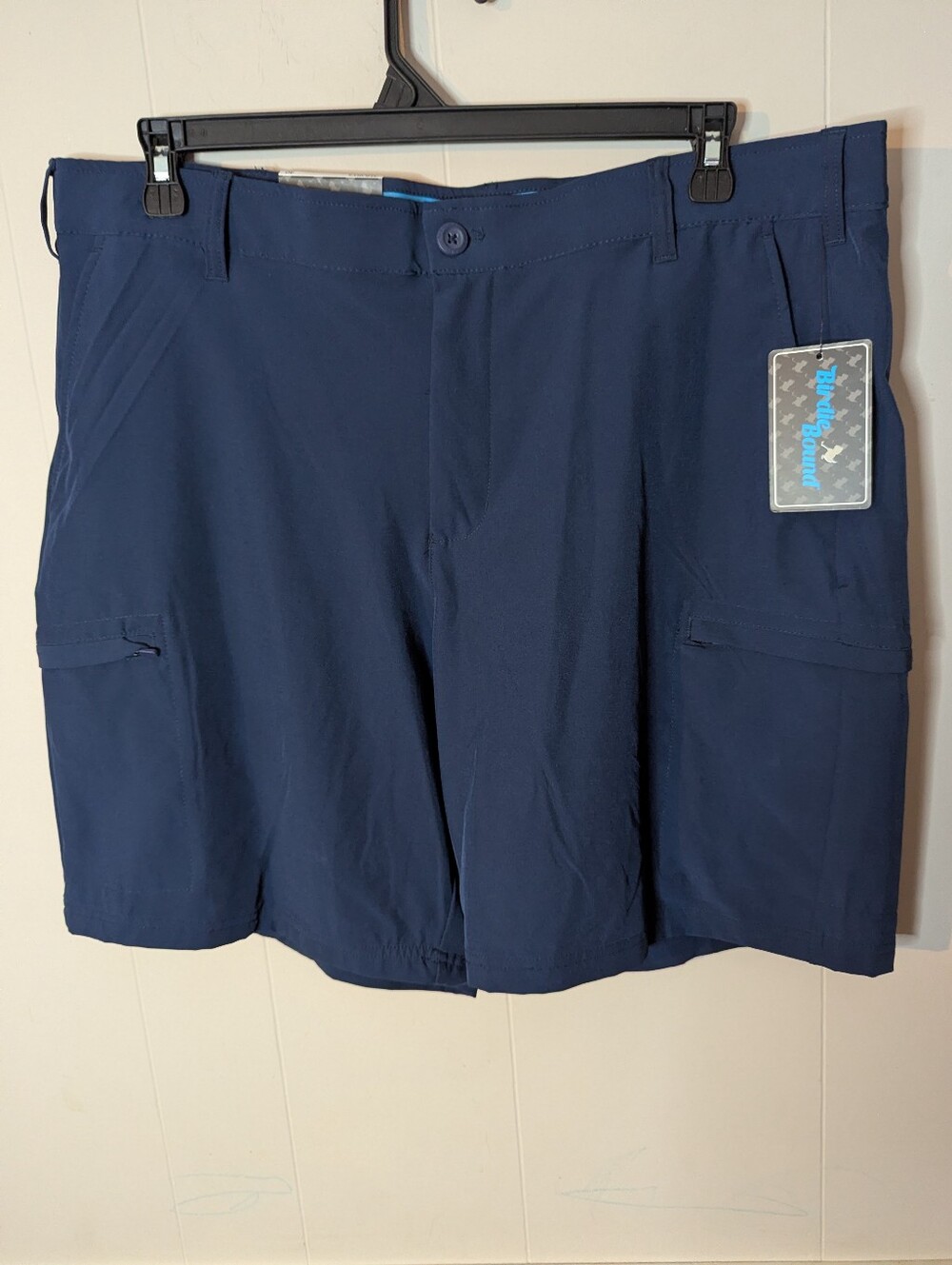 Birdie Bound Cargo Shorts Performance Golf Flat Front Men's Size 40 Navy Blue
